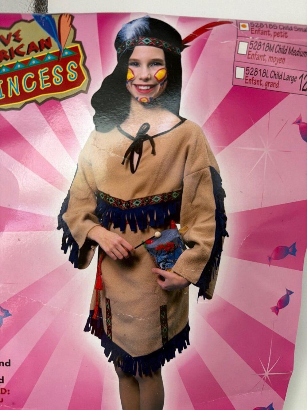 Native American Indian Princess Child Costume Size Small 4-6